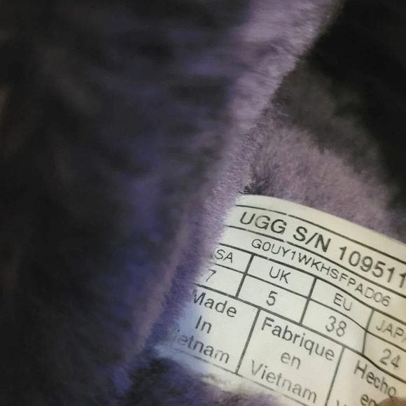 UGG AUSTRALIA Fluff Yeah purple shearling slingback plush cozy slippers Wmn's 7 - Picture 7 of 9